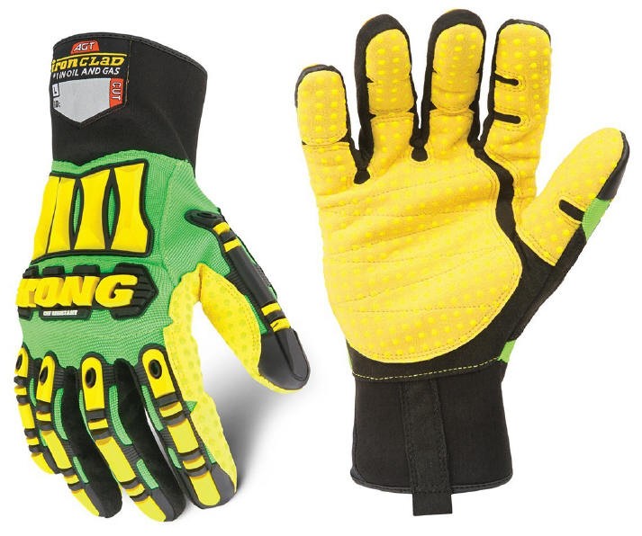Medium Ironclad KONG MKC5-03-M Knit Cut 5 Refinery Oil & Gas Safety Impact Gloves Yellow/Red 