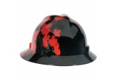 MSA 10082235 Freedom Series V-Gard Full Brim Hard Hat with with Red Maple Leaf - Black