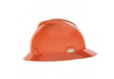 MSA Hard Hat Full Brim Orange 496075, msa hard hat ratchet suspension, full rim msa hard hat