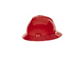 MSA 10058326 V-Gard Full Brim Hard Hat with One Touch Suspension-Red