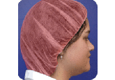 19" Polypropylene Red Bouffant Hairnets